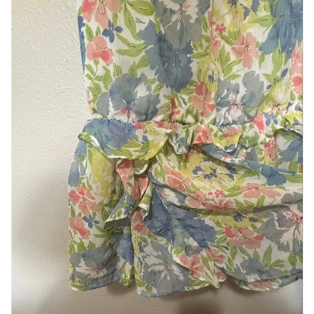 Adorable! Girls Ralph Lauren Girls Floral Summer Dress Ruffles Lined, size 8